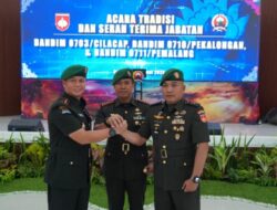 TIGA DANDIM JAJARAN KOREM 071/WIJAYAKUSUMA RESMI BERGANTI, ESTAFET KEPEMIMPINAN UNTUK PENGABDIAN YANG LEBIH BAIK